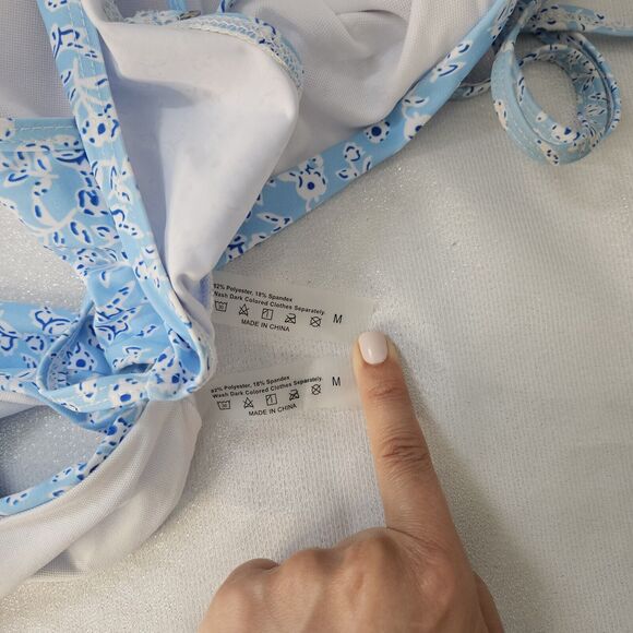 Blue & white Floral Bikini Sz M - Picture 5 of 5